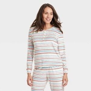 Wondershop Target NWT Pajama Top Long Sleeve‎ Henley Holiday Christmas PJ Medium